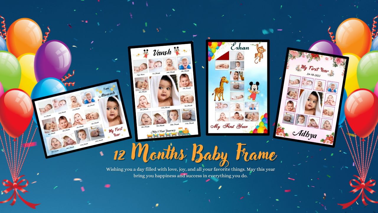 Blue and Colorful Simple Happy Birthday Banner